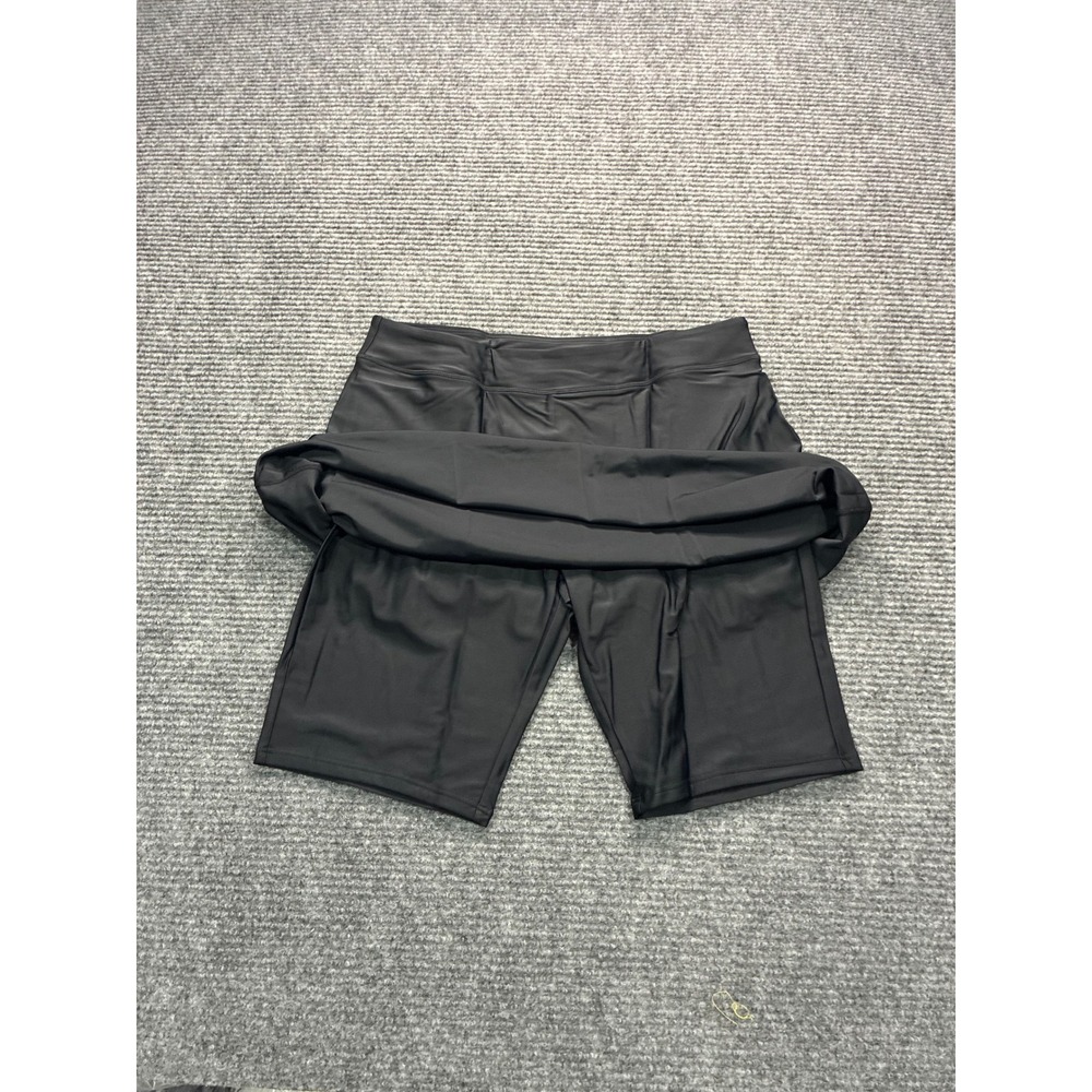 Womens Black Athletic Swim Skort XL Built-in Shorts Nylon Lycra UPF 50+ Skirt - Picture 2 of 5
